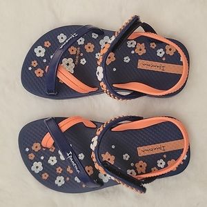 IPANEMA little Sandals, Blue and Orange Color, Size 6 Toddler
